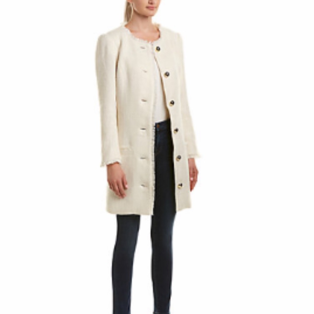 Sail to Sable Tweed Coat in Cream